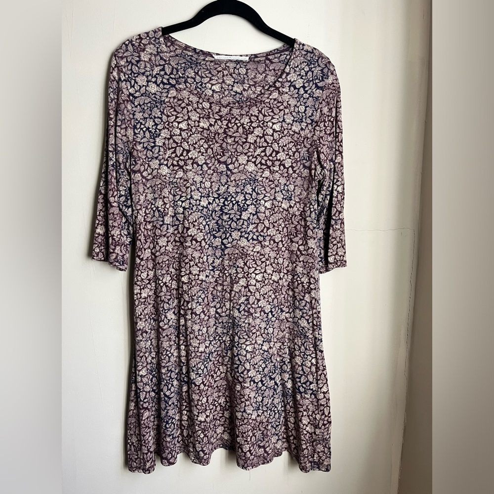 peruvian connection lightweight floral tunic top or minidress